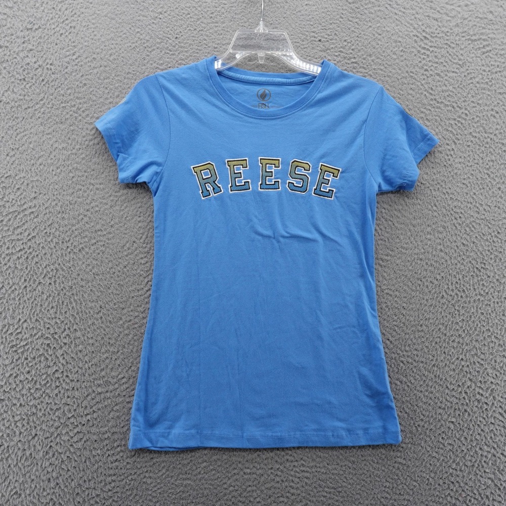 FISLL WNBA Angel Reese Chicago Sky Blue Graphic T-Shirt Womens Small NEW
